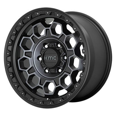 KMC KM545 Trek Wheel, 17x8 with 5 on 4.5 Bolt Pattern - Satin Black / Gray - KM54578012435